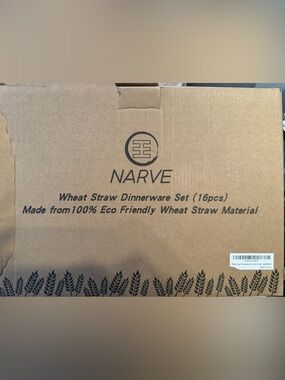 NARVE Wheat Straw Dinnerware Set - light gray 12 pieces
